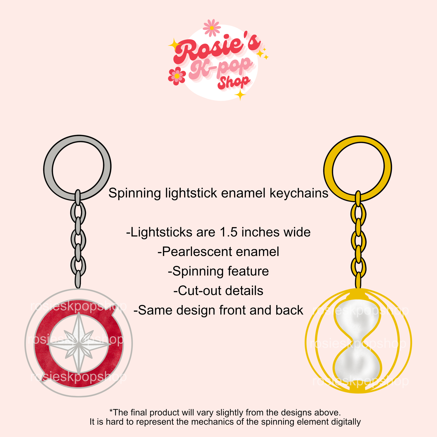 Lightstick Spinning Pearlescent Hard Enamel Keychain